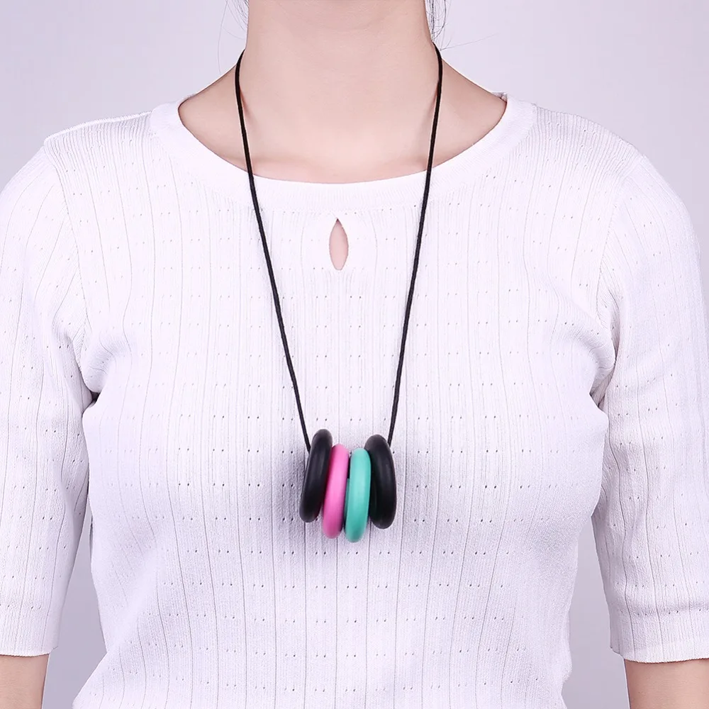 Прорезывания зубов Цепочки и Ожерелья Новая Мода Круглый Силиконовый Красочные