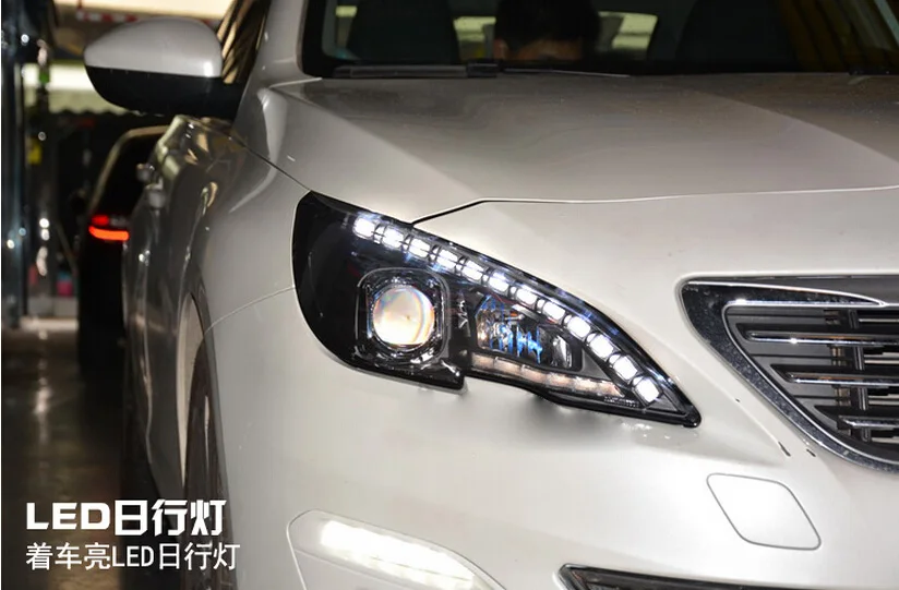 В наличии! 308S HID 2014 ~ 2016 автомобильный Стайлинг для Peugeo 408 передняя фара вщик 206 207 308