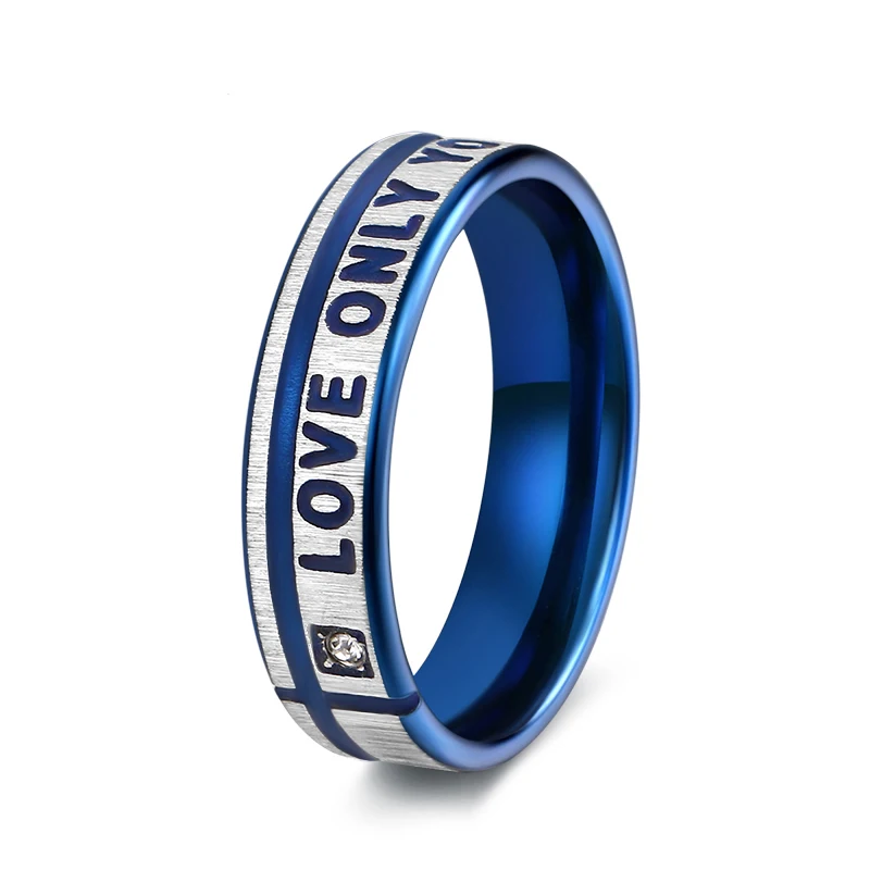 DOTIFI 316L Stainless Steel Rings For Women Blue Love Only You Engagement Wedding Ring Jewelry | Украшения и аксессуары