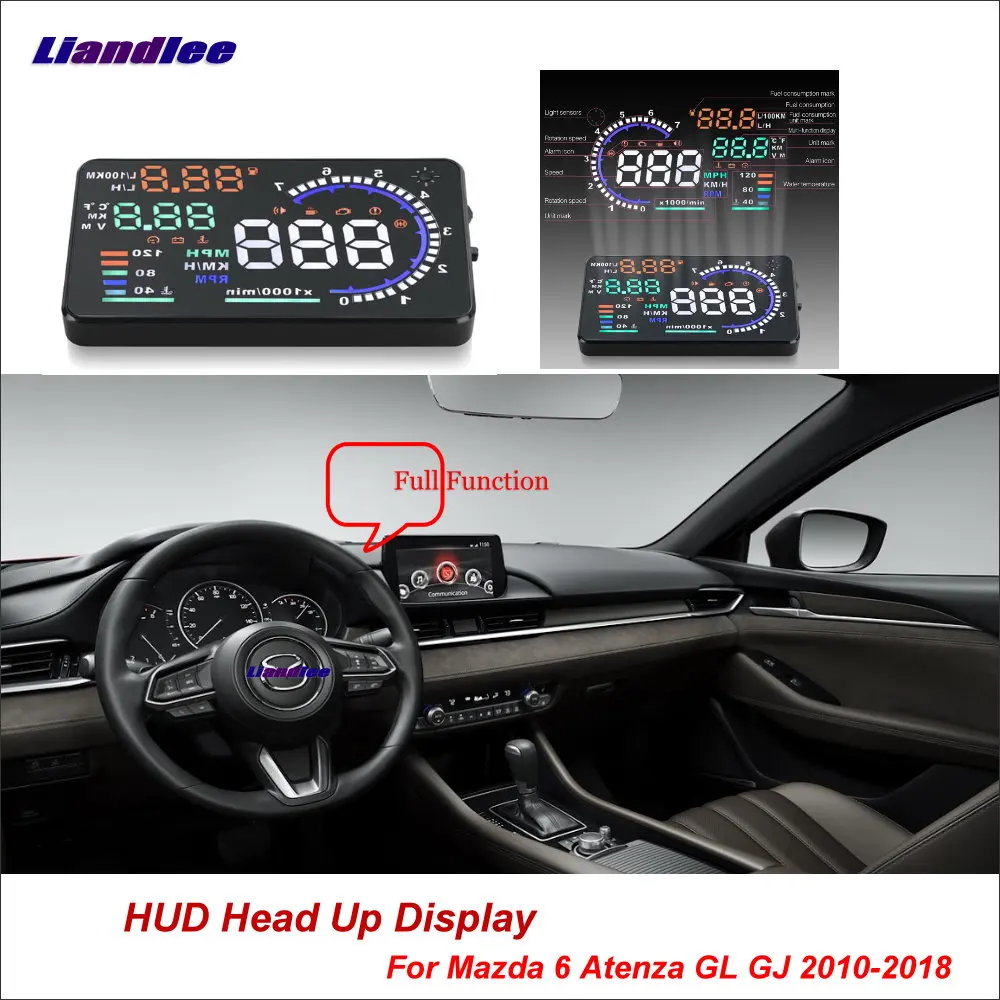 Дисплей на лобовое стекло автомобиля Liandlee HUD для Mazda 6 Atenza GL GJ 2010 2018 цифровой