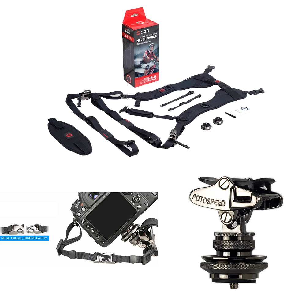 GGS FS 6 Professional FOTOSPEED Quick Release плечевой двойной ремень камера Слинг с 1/4 &quotвинт для DSLR