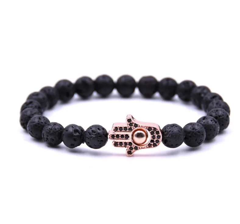 Palm Eye Bracelet texture transfer volcano stone bead bracelet natural beads Unisex Fashion | Украшения и аксессуары