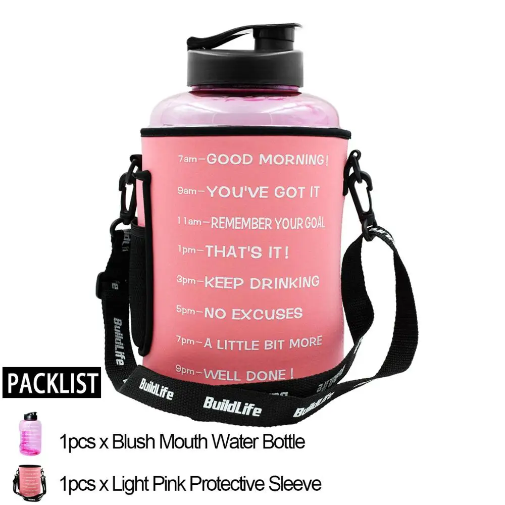 Wide Mouth with Bag Quifit 2.2L 2.5L 3.78L сумка пакет рукав чехол Перевозчик с плечевым ремнем для галлонов спорта бутылки воды питьевой кувшин Тренажерный зал Спорт - Цвет: Wide Mouth with Bag