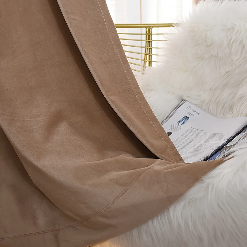 Роскошные бархатные затемняющие шторы JIANIW Супермягкие оконные занавески для