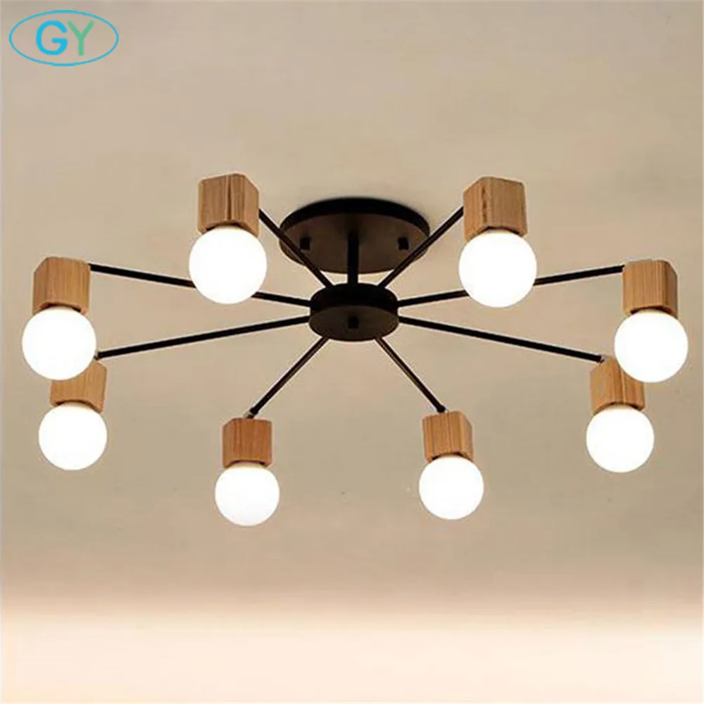 Светодиодные потолочные светильники AC100 240V wood для гостиной спальни детской