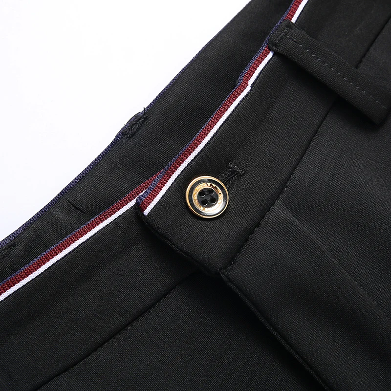 

MIACAWOR New Men Casual Pants Spring Summer Elastic Straight Pants Business Male Trousers Plus Size 38 K113