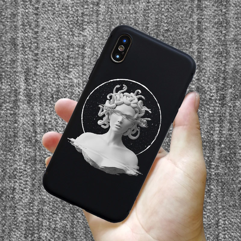 Мягкий силиконовый чехол для iphone 11 pro Medusa Vaporwave Glitch Art Coque телефона IPhone 5 6 7 8 Plus X S R