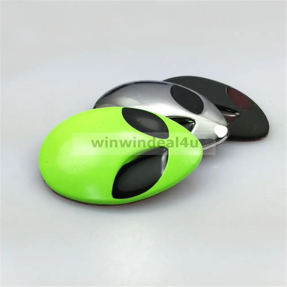 Металлическая Автомобильная Наклейка 3D Alien ET Head UFO автомобильные Значки для