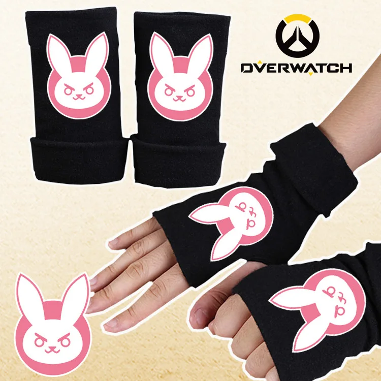 2017 D.Va OW игра перчатки половина пальца пара зима мультфильм сторожевой печати