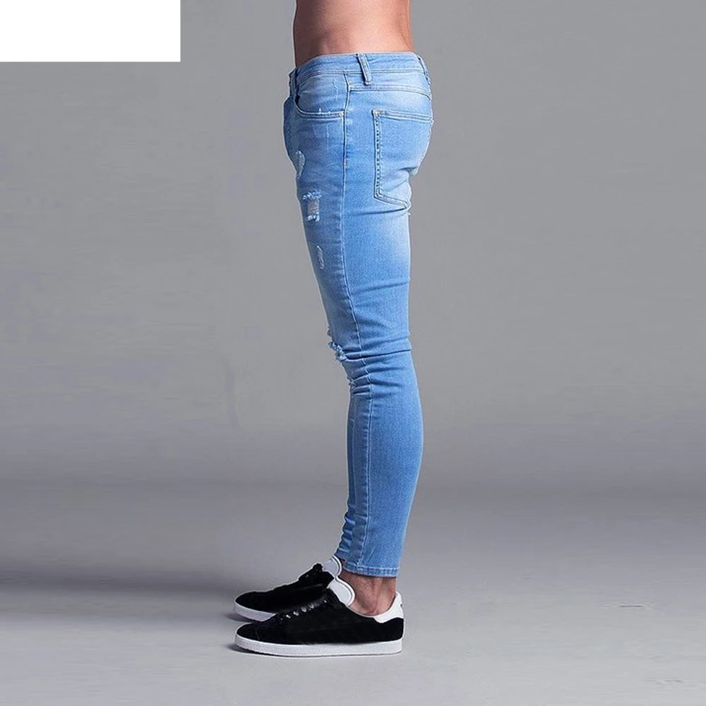 

JAYCOSIN Men Pants Mens Skinny Stretch Denim Pants Distressed Ripped Freyed Slim Fit Jeans Trousers Fit Style DropshipingJuly19