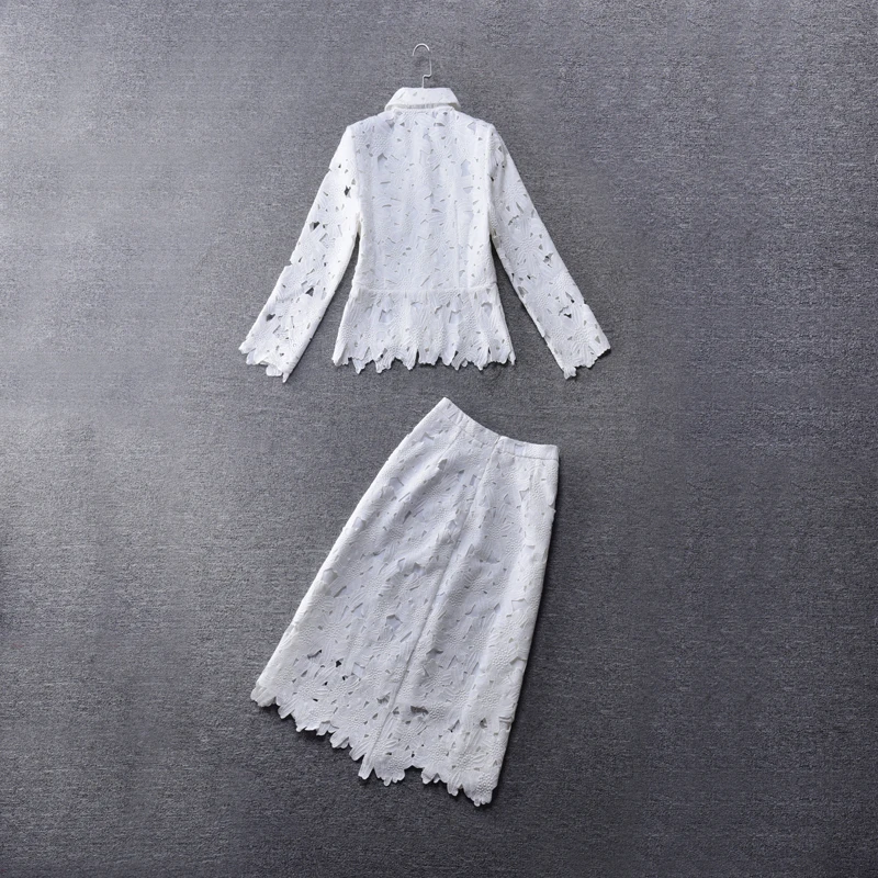 2016 модные брендовые дизайнерские осенние Комплекты Женские сексуальные белые