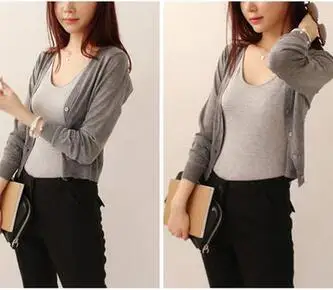 MLXSLKY новинка лето весна женский тонкий вязаный кардиган v образный вырез короткий