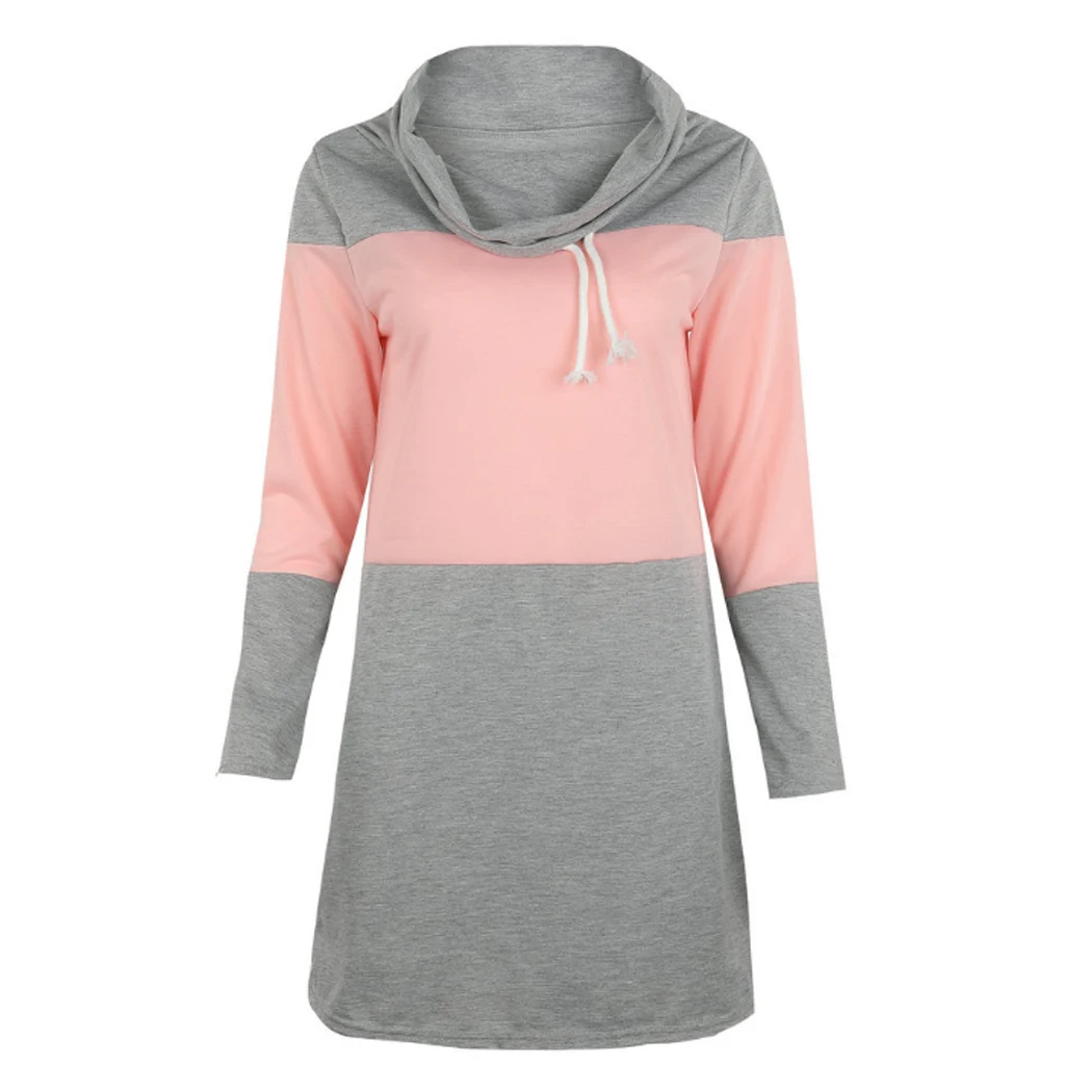 2017 повседневные Брендовые женские толстовки с капюшоном серые Лоскутные розовые