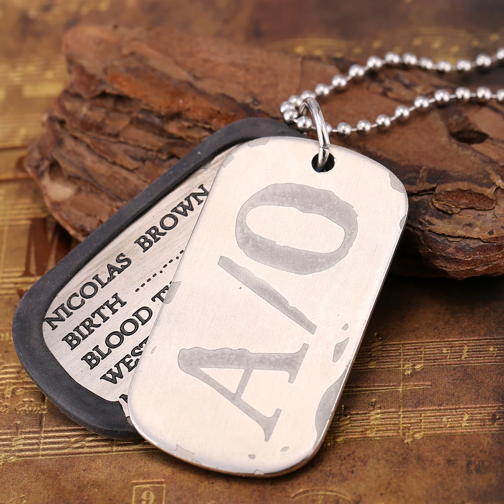 Nicolas Brown Dog Tags Necklace - GANGSTA Alloy Charm Pendant for Cosplay Accessory and Jewelry Gift (YS10855) image 5