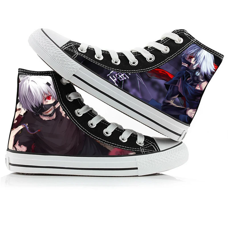 Обувь с принтом из аниме «Токийский Гуль» Kaneki Ken; обувь для косплея; обувь на плоской подошве для мужчин и женщин; кроссовки для бега; унисекс