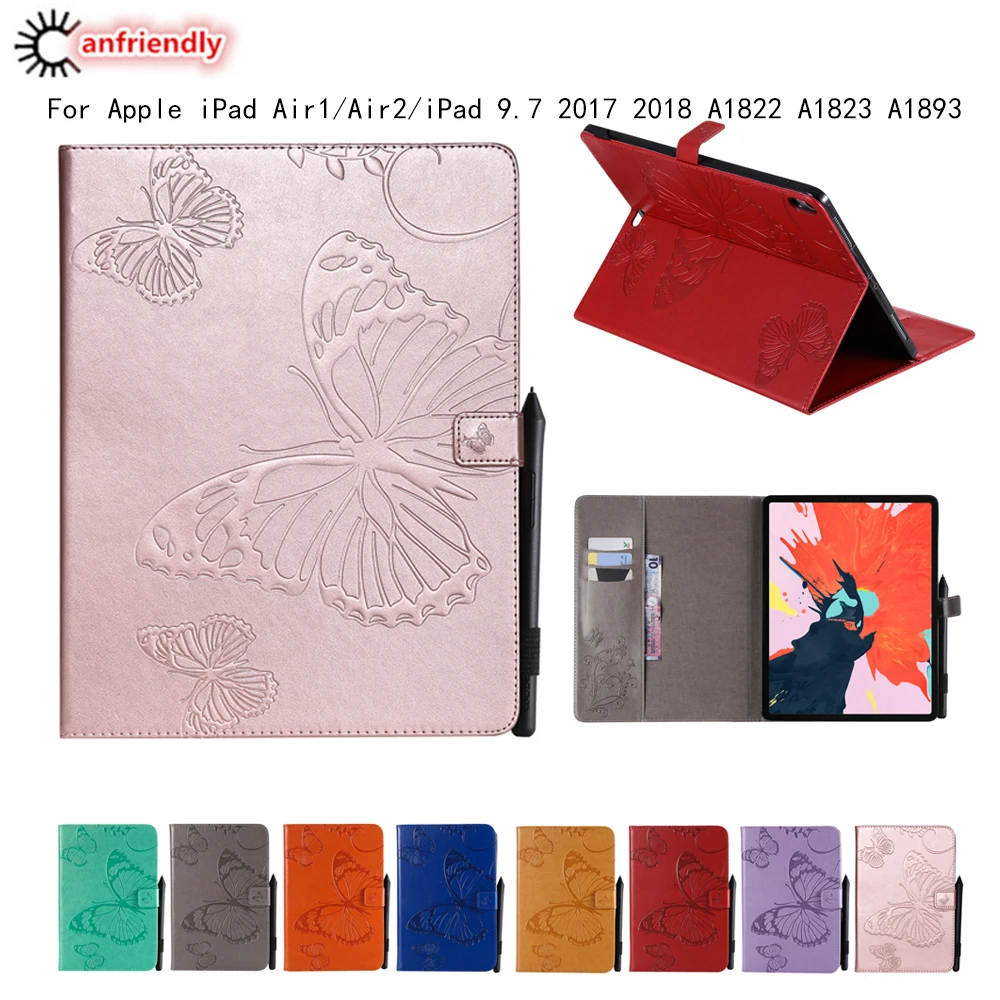Кожаный смарт чехол флип для Apple iPad Air1 Air2 Air 1 2 5 6 новый 9 7 2017 2018 A1822 A1823 A1893 Coque
