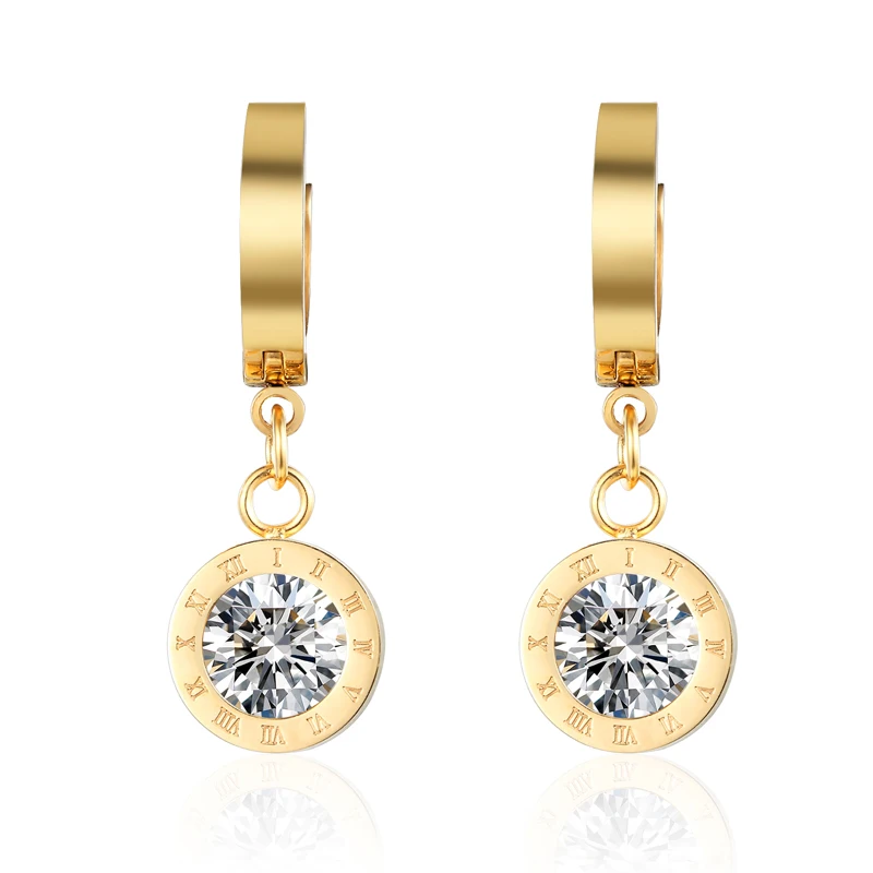 Серьги подвески женские с римскими цифрами 6 мм|earrings for|dropping earrings for womendrop |
