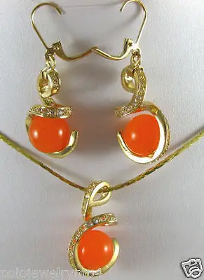 Ювелирные изделия Благородный 12 мм Желтый Нефрит Кулон Серьги устанавливает ААА