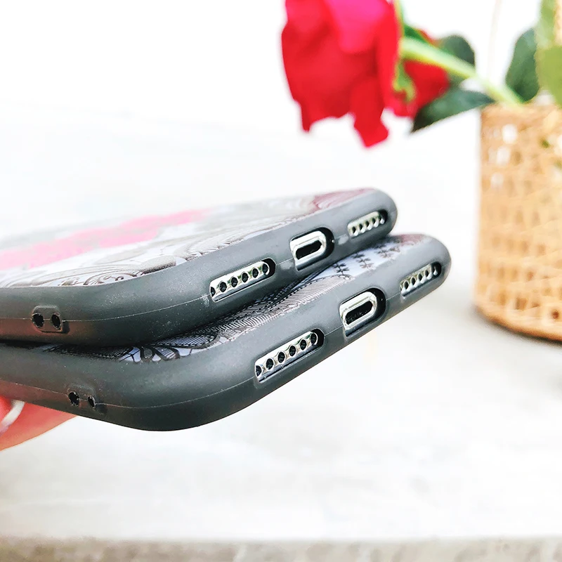 Цветочный 8 plus узорчатый Мягкий ТПУ + PC чехол для iPhone X XR XS MAX 5 5S se 6 6s 7 девчачьи чехлы