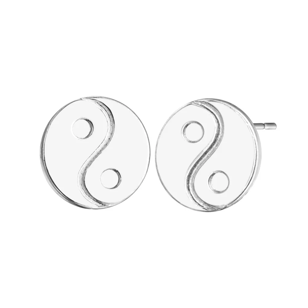 QIAMNI Yin Yang круглая даосская духовная Zen Шпилька Сережка для пирсинга девочек и