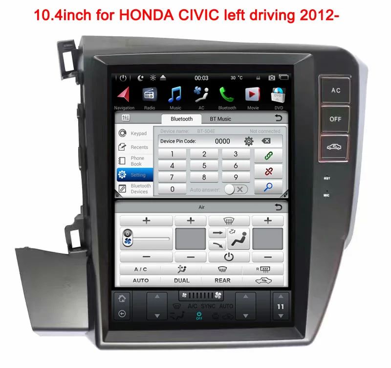 

Автомобильный мультимедийный плеер PX6 в стиле tesla, android 9,0, для HONDA CIVIC 2012-2015, gps-навигация, автомобильное радио, аудио, стерео, головное устройст...
