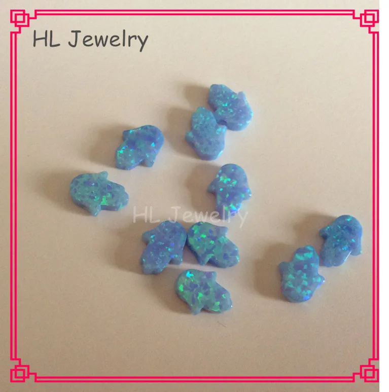 

100 шт./лот 8*10 мм Fatima Hamsa Hand Opal OP06 небесно-голубой цвет Baby Blue Small Opal Hamsa