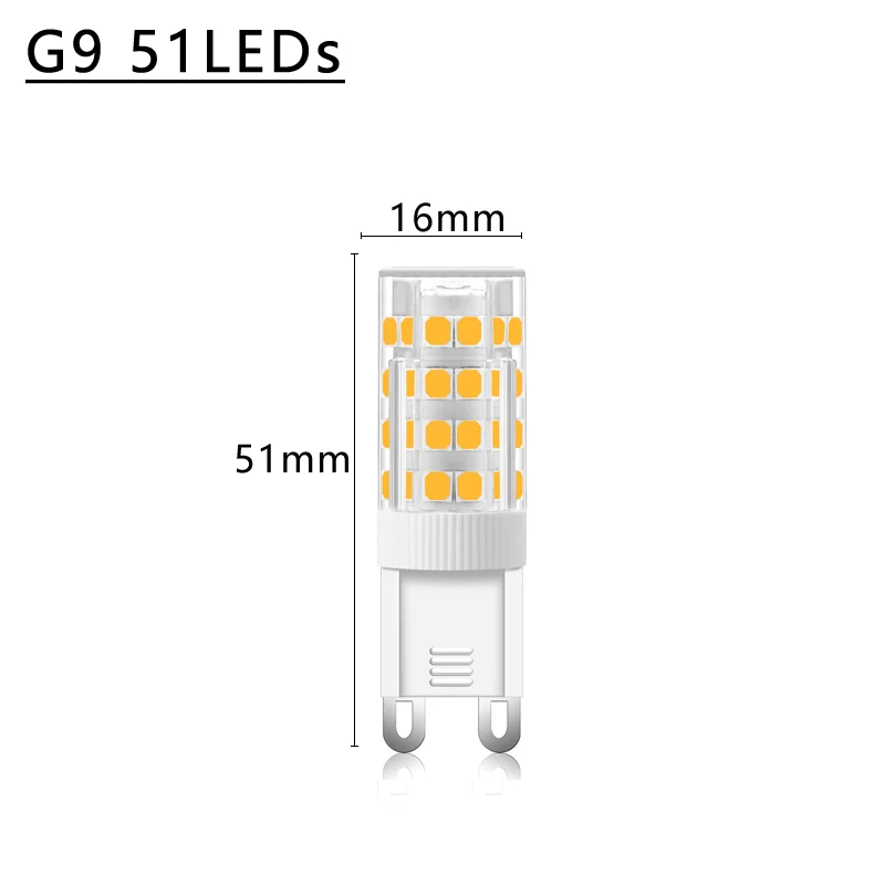 Новый G9 светодиодный светильник 3 Вт 5 7 SMD2835 36 51 76 s AC220V керамический