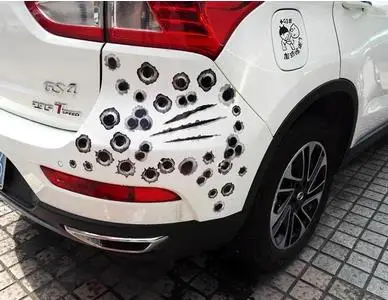 Водонепроницаемый автомобиль 3d Личность креативный пуля отверстие