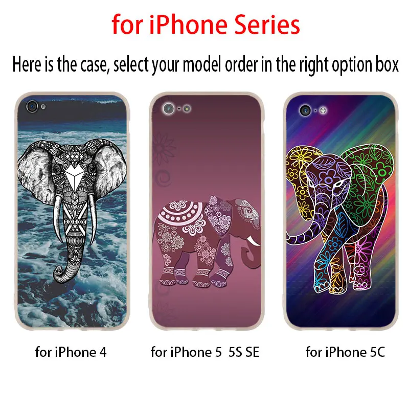 Силиконовый мягкий чехол для iPhone 13 11 12 Pro X XS Max XR 8 7 6 Plus SE Coque Elephant art 2020 | Мобильные