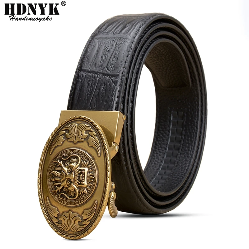 Luxury Dragon Design Belt Genuine Leather Belts for Men Fashion Automatic Buckle High Quality Dragon Buckle Vintage Waistband
