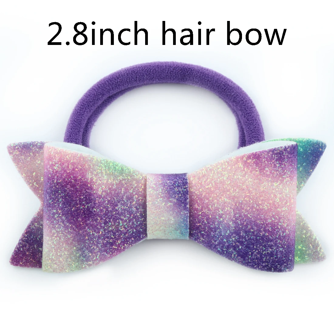 2.8inch hair bow-6 1 PC Child Hair Bow Tie Elastic Hair Band Glitter Hairbow Rope Rainbow Sequin Sparkly 3 Inch Bows Mermaid Girls Sweet Headwear - Цвет: 2.8inch hair bow-6