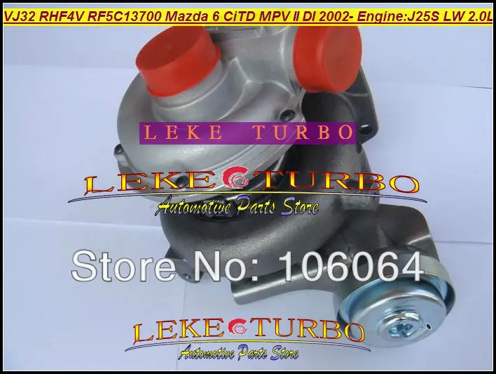 Турбокомпрессор VJ32 RHF4V VDA10019 RF5C13700 для Mazda 6 CiTD MPV II DI Premacy 2002- Engine J25S MZRCD LW 2.0L
