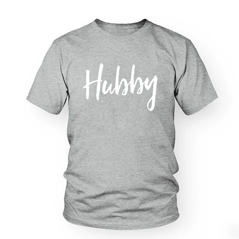 Hubby и футболка для жены, парные футболки hubby& wifey, подходящие футболки, лучший подарок, парная футболка, Подарок на годовщину, футболки - Цвет: Gray-w men