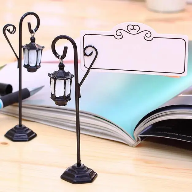 

Free Shipping 10pcs/lot Street Lamp Holder For Place Card/ Name Card In Party Decoration