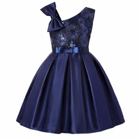 dark blue kids tutu birthday princess party dress for girls infant lace bow children elegant dress for girl baby girls clothes