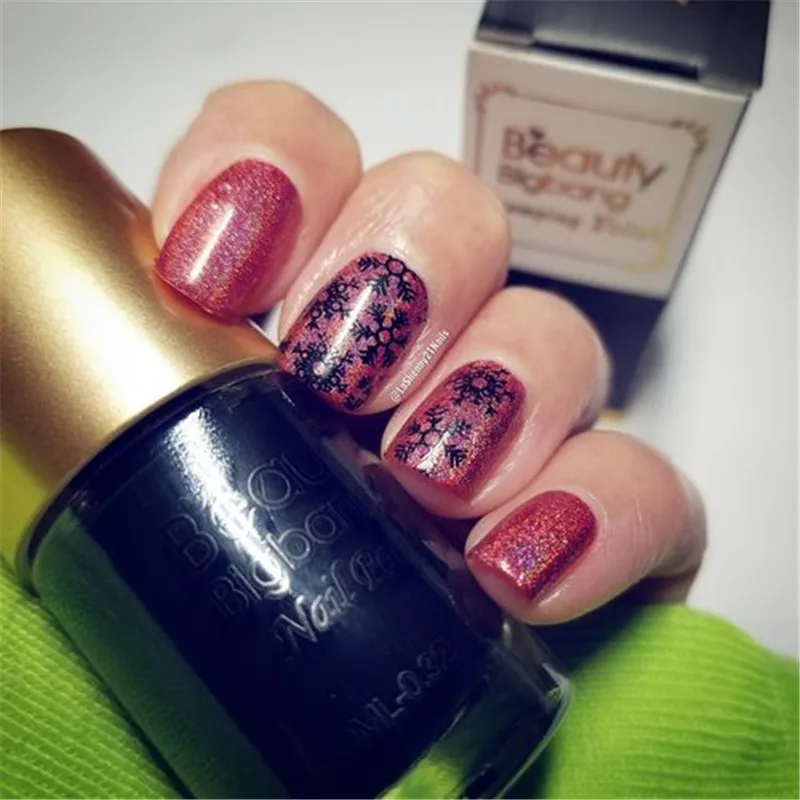 BeautyBigBang 9 мл стемпинг ногтей покрытие черный цвет печать лак для пластина для стемпинга для нейл-арта гель лаки для ногтей