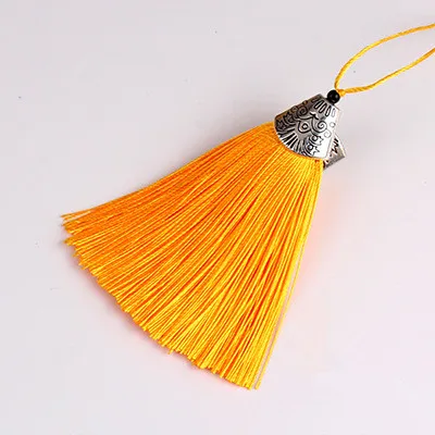 Gold yellow Tassels 20 шт. металлические шапки кисточки бахрома Кулон DIY Материал полиэстер шнур вечерние кисточки отделка Шторы Декор кисточки ленты аксессуары - Цвет: Gold yellow Tassels