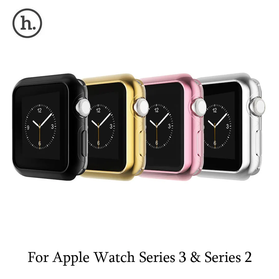 Мягкий силиконовый чехол HOCO для Apple Watch Series 3 Cover Series 2 позолоченный защитный чехол из ТПУ 42 мм 38 мм