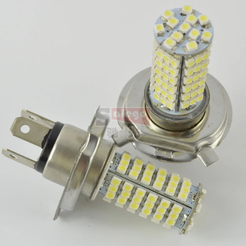 2 шт. dc 12 В супер яркость 102smd 3528 1210 светодио дный h4 лампы автомобилей