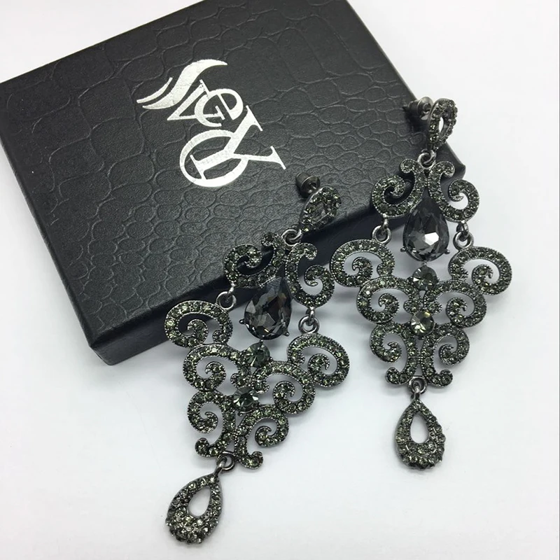 VEYO Full Of Rhinestone Crystal Earrings For Woman Drop Luxury Vintage brincos Pendientes High Quality | Украшения и аксессуары