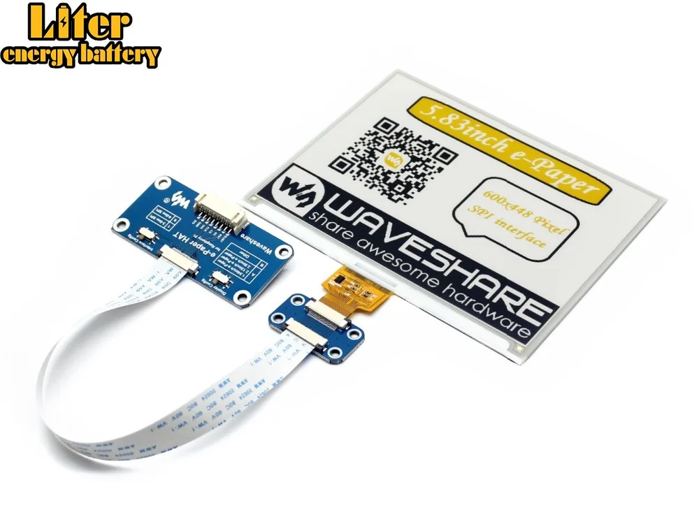 Waveshare 600x448 5 83 дюймов E Ink дисплей шляпа для Raspberry Pi желтый/черный/белый три цвета SPI