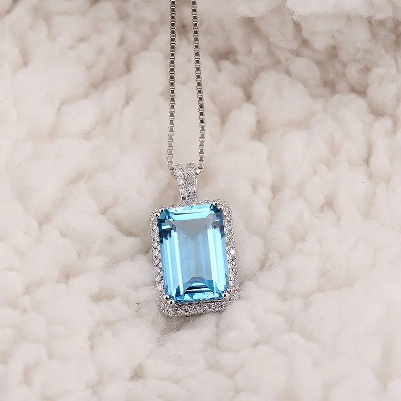 LOVERJEWELRY День Святого Валентина изумрудная огранка 8x12 мм 14кт белое золото