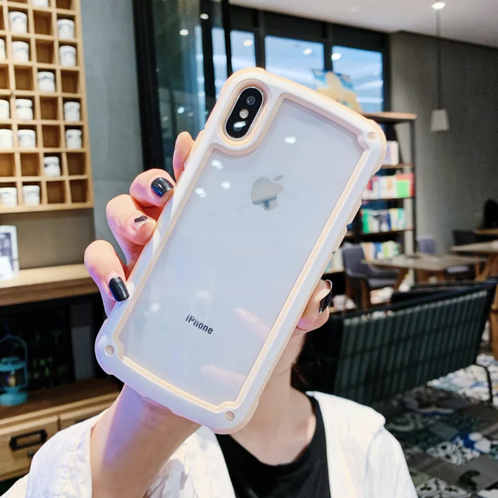 Прозрачный силиконовый чехол для iPhone 11 Pro Max XS MAX XR 8 7 6s 6Plus Роскошная Противоударная подушка безопасности прозрачная задняя крышка из ТПУ ярких цветов