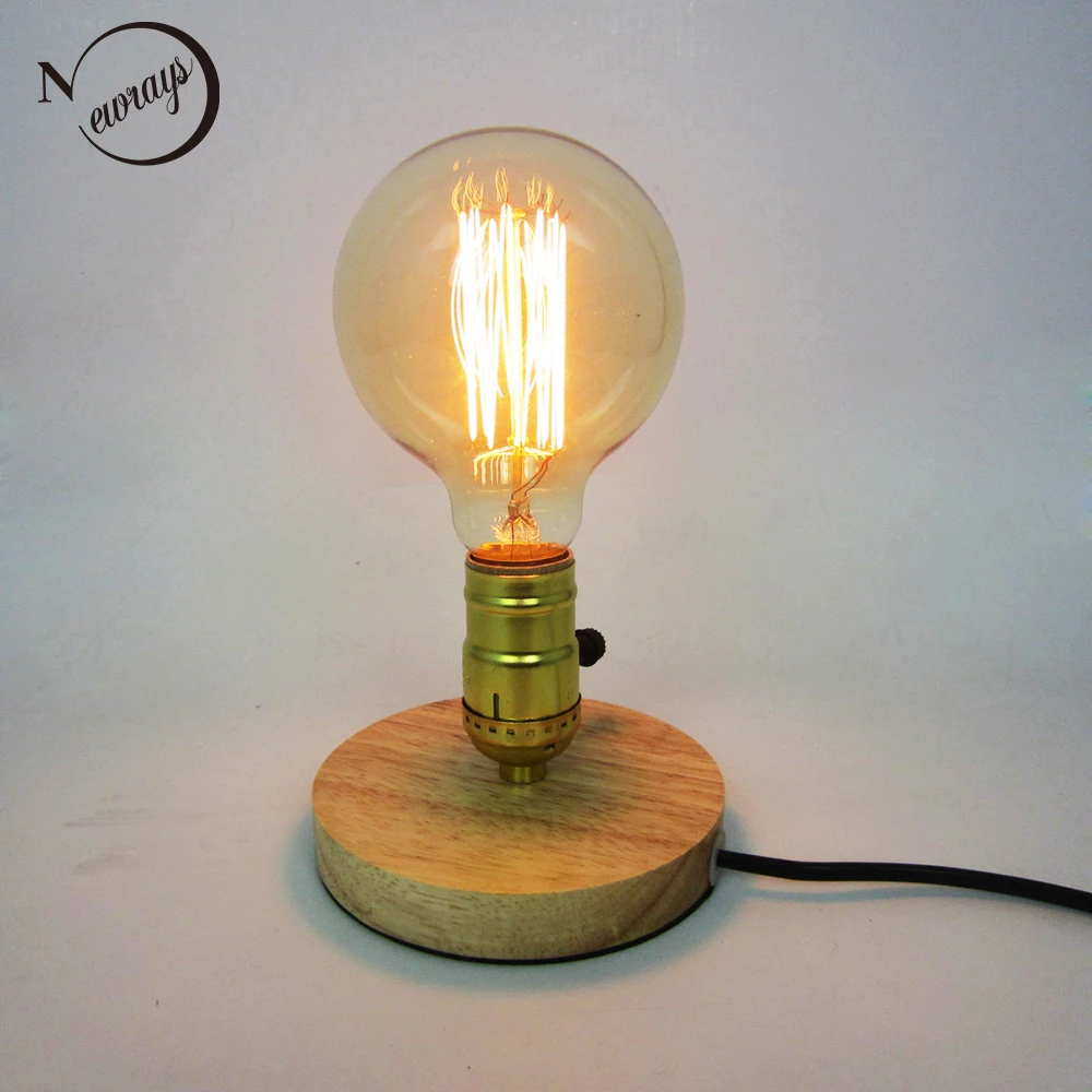 Лофт промышленный винтажный Натуральный Деревянный основа для настольной лампы