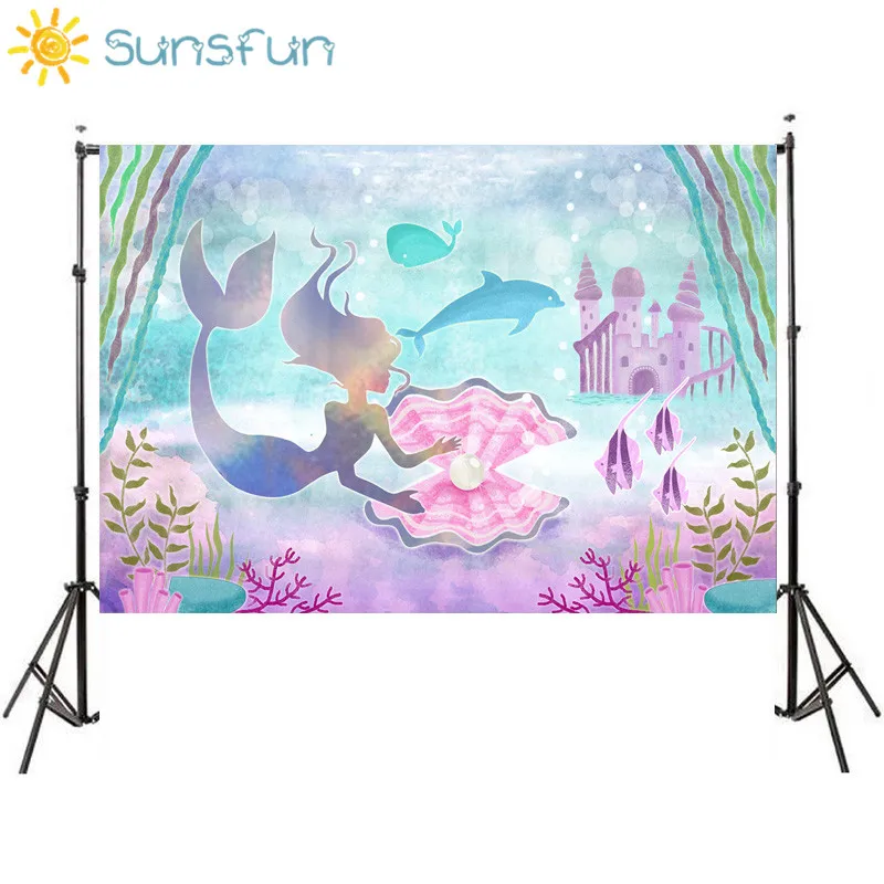 Sunsfun 7x5 футов маленькая Русалочка скалы стул пользовательский фото студия фон