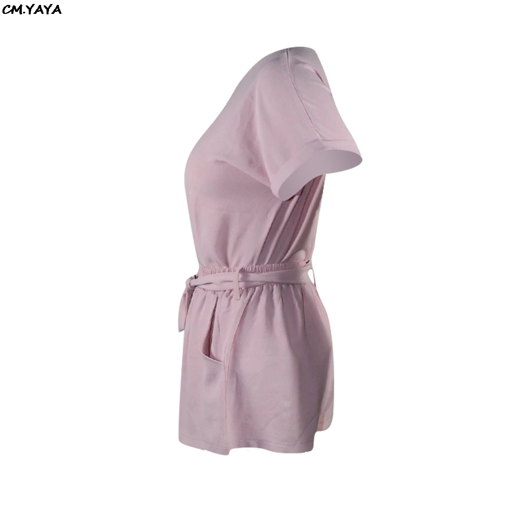 Женская шифоновая блузка с рукавом летучая мышь топ и шорты поясом комплект из 2