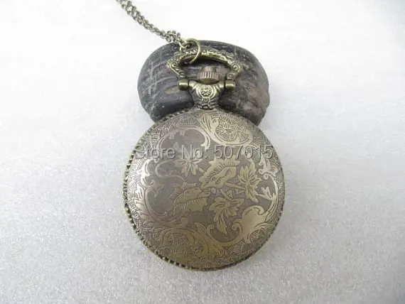 wholesale steampunk - etched stained glass pocket watch necklace antique brass Neo Victorian By GlazedBlackCherry | Наручные часы