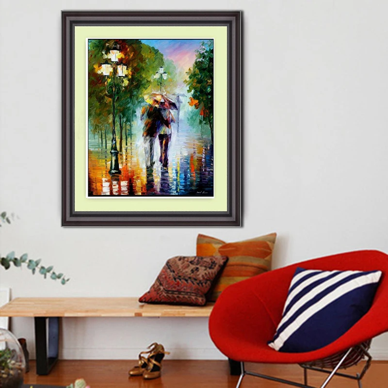 Diy Diamond Painting 40x30cmcross Stitch Resin Square Drill Cartoon Christmas Walking In The Rain Frameless | Дом и сад