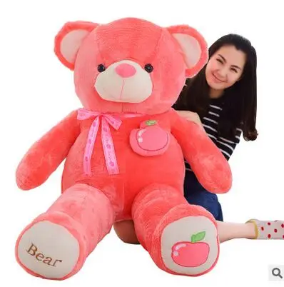 

creative toy fruit bear plush toy huge 160cm hot pink apple teddy bear doll,soft hugging pillow birthday gift, Xmas gift d2292