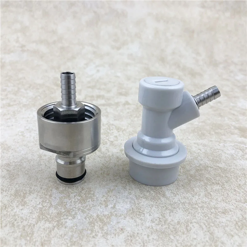 

Homebrew Stainless Steel Carbonation Cap Carbonator- Keg Ball Lock Gas Disconnect -1/4"Barbed